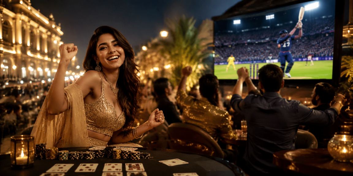 Player logging into online betting site in India